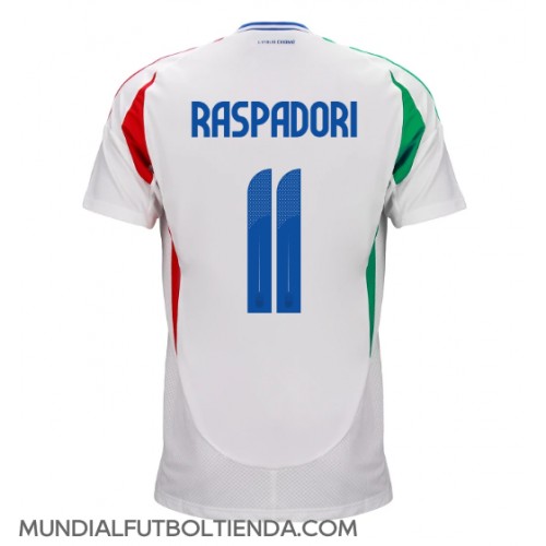 Camiseta Italia Giacomo Raspadori #11 Segunda Equipación Replica Eurocopa 2024 mangas cortas